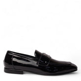 Italian Men Black Vernis Leather Shoes #4956